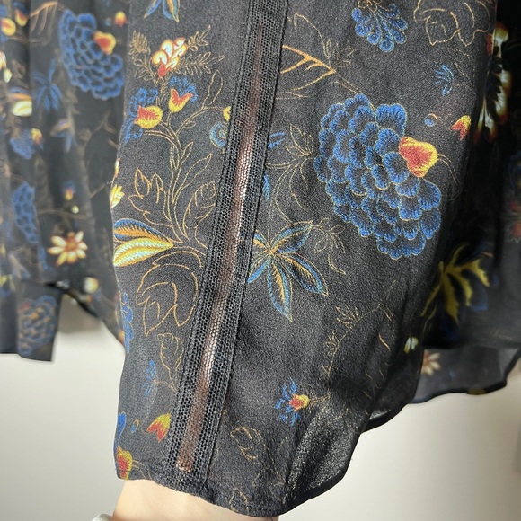 A.L.C. Noemi Silk Floral Top With Lace Inset Panel Sz 4 - Picture 8 of 14